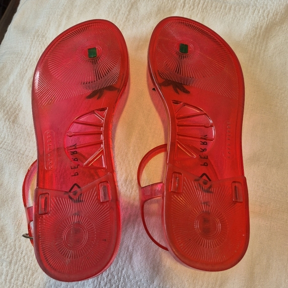 Katy Perry women's size 8 red Palm Tree sandals VGUC - Picture 5 of 11